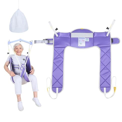 Soft Foam Pad Transfer Lift Sling,Patient Lift Sling for Elderly/Disabled/Handicap Shower Bath or Toileting,1pc Laundry Bag (Large with Head Support) in Kuwait