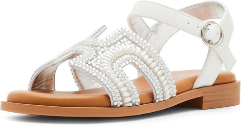 Steve Madden Girls Shoes Girls Haydlyn Flat Sandal, Floral Raffia, 2 Little Kid in Saudi Arabia