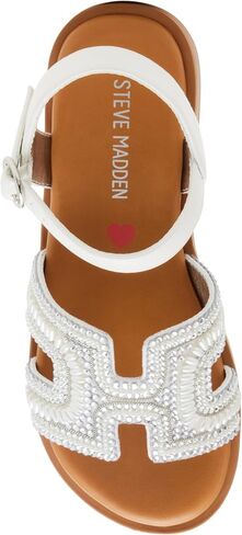 Steve Madden Girls Shoes Girls Haydlyn Flat Sandal, Floral Raffia, 2 Little Kid in Saudi Arabia