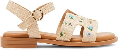Steve Madden Girls Shoes Girls Haydlyn Flat Sandal, Floral Raffia, 2 Little Kid in Saudi Arabia