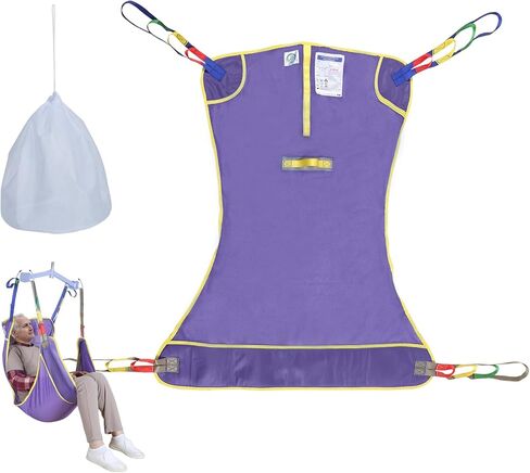 Full Body Patient Lift Sling for Patient/Senior/Elderly/Caregiver/Elderly/Disabled/Bedridden to Transfers | Repositioning | Lifting | Showering,with 1pc Laundry Bag (Purple, Large) in Kuwait