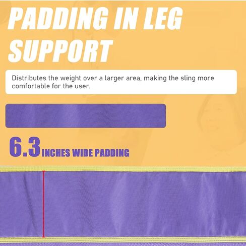 Full Body Patient Lift Sling for Patient/Senior/Elderly/Caregiver/Elderly/Disabled/Bedridden to Transfers | Repositioning | Lifting | Showering,with 1pc Laundry Bag (Purple, Large) in Kuwait