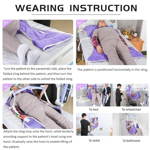 Universal Full Body Transfer Lift Sling with Commode Opening for Toileting-Shower Sling for Elderly and Patient Transfers | Repositioning | Lifting,with 1pc Laundry Bag (Grey, Large) in Kuwait
