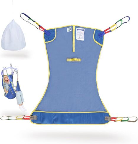 Full Body Patient Lift Sling for Patient/Senior/Elderly/Caregiver/Elderly/Disabled/Bedridden to Transfers | Repositioning | Lifting | Showering,with 1pc Laundry Bag (Purple, Large) in Kuwait
