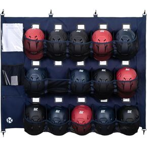 Baseball/Softball Dugout Organizer - 15+ Helmet & Glove Storage Bag, Military-Grade 900D Fabric & 6 Reinforced Steel Hooks in Kuwait