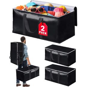 Heavy-Duty & Extra Capacity Moving Bags with Backpack Straps, Storage Totes with Double Zipper & Strong Handles, Packing Bags Alternative to Moving Boxes, Moving Supplies (6 Pack, Black) in Saudi Arabia