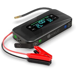 HALO Bolt Ultimate 3 Portable Car Battery Jump Starter | 130 PSI Air Compressor, 55.5Wh USB Power Bank, Large Display, Emergency Floodlight & Charger, Jumps Cars SUVs & Trucks, Inflates Tires — Black in Saudi Arabia