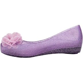 mini melissa Ultragirl Springtime Ballet Flats for Kids, Glitter Pink, 13 in Kuwait