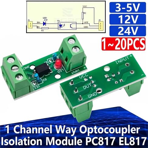 1 ~ 20pcs 1 قناة طريقة عزل Optocoupler PC817 3V-5V 12V 24V المعزل الكهروضوئي للسكك الحديدية لوحة محرك (المدخلات 24V 10pcs) in Kuwait