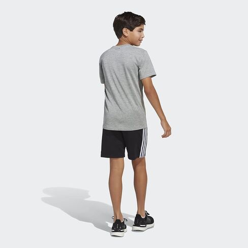Adidas Boys's Short Sereve Performance Logo T-Shirt tee ، أزرق/أخضر ، صغير (8) in Kuwait