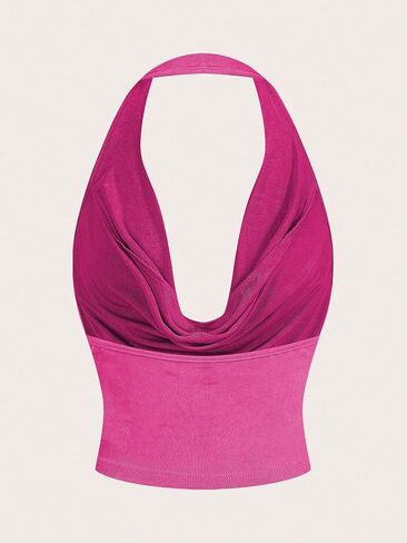 Soly Hux Women's Cowl Neck Halter Neck Out Out Tops Open Open Slyveless Y2K محصول خزان محصول in Saudi Arabia
