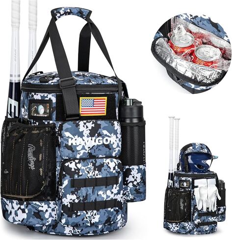 Baseball Bucket Bag, Softball Coaches Bag with Padded Seat, Bucket Cover with Insulated Pocket and Hidden Helmet Holder in Kuwait