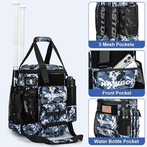 Baseball Bucket Bag, Softball Coaches Bag with Padded Seat, Bucket Cover with Insulated Pocket and Hidden Helmet Holder in Kuwait