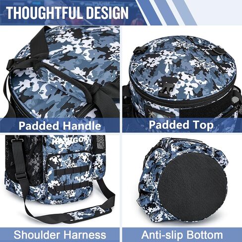 Baseball Bucket Bag, Softball Coaches Bag with Padded Seat, Bucket Cover with Insulated Pocket and Hidden Helmet Holder in Kuwait