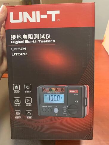 Uni-T Uni-Trend UT521 UT522 Digital Earth Earth Ground Resistance AC Earth Resulation Resultance Restenser Tester Light Weight Resistance Responster Ground Resistance Voltmeter (UT522) in Kuwait