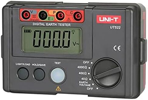 Uni-T Uni-Trend UT521 UT522 Digital Earth Earth Ground Resistance AC Earth Resulation Resultance Restenser Tester Light Weight Resistance Responster Ground Resistance Voltmeter (UT522) in Kuwait