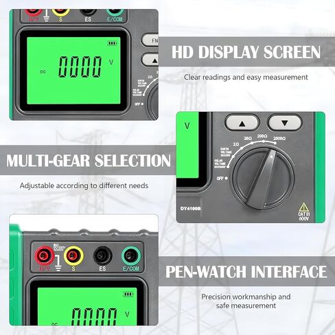 DY4100A / DY4100B مقاومة الأرض الرقمية الأرضية MEG-OHMMETER 0-2000 أوم الأدوات اختبار المقاومة الكهربائية (DY4100A) in Saudi Arabia