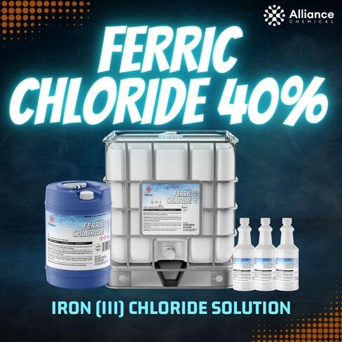 Ferric Chloride 40% - 1 Gallon - 128 FL Oz - Copper Etchant Solution - Uses: Water Treatment - Domestically Sourced Chemical - Made in America - Alliance Chemical in Saudi Arabia