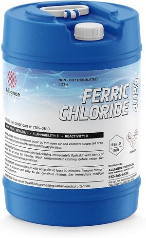 Ferric Chloride 40% - 1 Gallon - 128 FL Oz - Copper Etchant Solution - Uses: Water Treatment - Domestically Sourced Chemical - Made in America - Alliance Chemical in Saudi Arabia