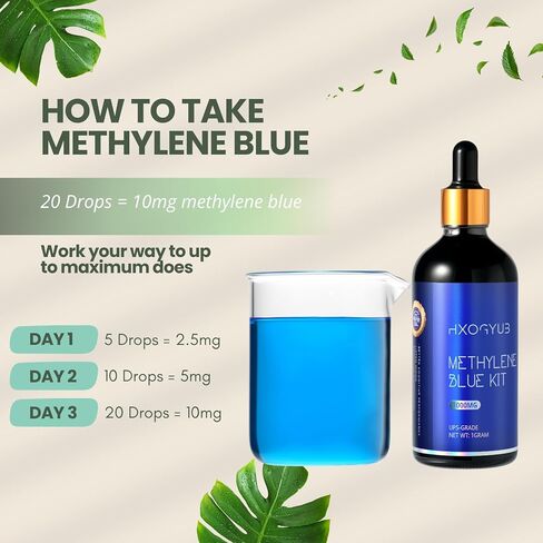 من الدرجة الصيدلانية الأزرق الميثيلين ، محلول 100 مل (1 ٪) ، تم اختبار الطرف الثالث 99+٪ ، ملحق من الدرجة USP ، ملحق صحة الدماغ للبشر ، لا يوجد دعم معرفي فورمالدهايد in Kuwait