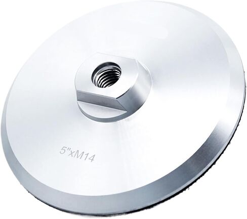 3/4/5/7 Inch Aluminum Based Backing Pad for Diamond Polishing Pad Hook & Loop Adapter Backer Holder M14 5/8-11 Thread(Brown,5-8-11 Thread) in Saudi Arabia
