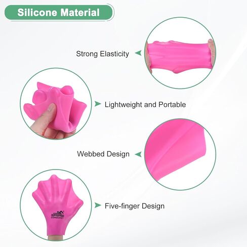 قفازات السباحة السيليكون Webbed Swim Gloves نوع إصبع الضفدع من نوع القفازات التدريب على مقاومة الماء للسباحة/الغوص/التمارين الرياضية المائية in Kuwait