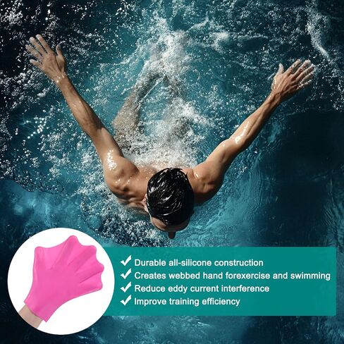 قفازات السباحة السيليكون Webbed Swim Gloves نوع إصبع الضفدع من نوع القفازات التدريب على مقاومة الماء للسباحة/الغوص/التمارين الرياضية المائية in Kuwait