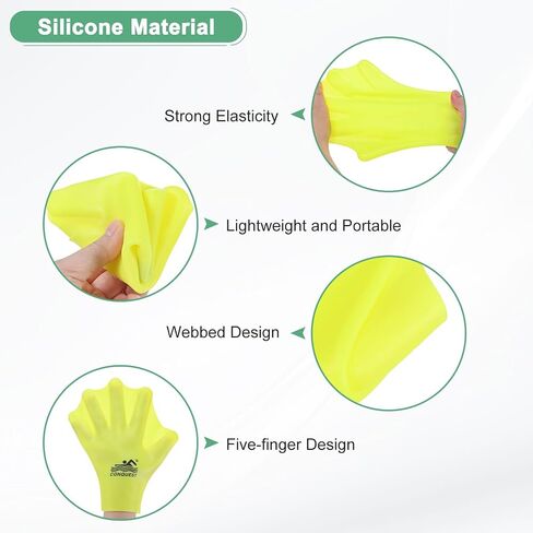 قفازات السباحة السيليكون Webbed Swim Gloves نوع إصبع الضفدع من نوع القفازات التدريب على مقاومة الماء للسباحة/الغوص/التمارين الرياضية المائية in Kuwait