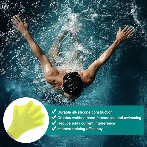 قفازات السباحة السيليكون Webbed Swim Gloves نوع إصبع الضفدع من نوع القفازات التدريب على مقاومة الماء للسباحة/الغوص/التمارين الرياضية المائية in Kuwait