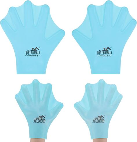 قفازات السباحة السيليكون Webbed Swim Gloves نوع إصبع الضفدع من نوع القفازات التدريب على مقاومة الماء للسباحة/الغوص/التمارين الرياضية المائية in Kuwait