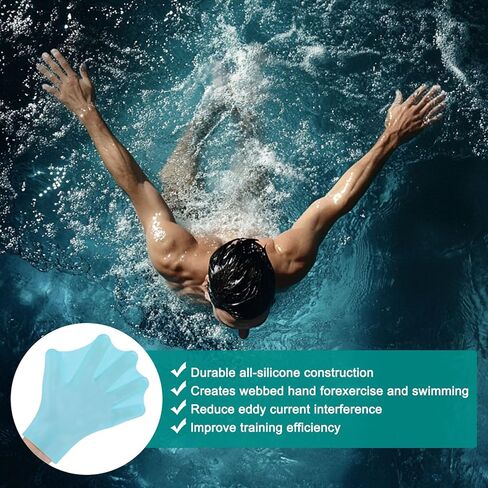قفازات السباحة السيليكون Webbed Swim Gloves نوع إصبع الضفدع من نوع القفازات التدريب على مقاومة الماء للسباحة/الغوص/التمارين الرياضية المائية in Kuwait