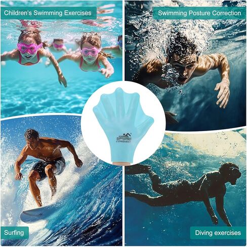 قفازات السباحة السيليكون Webbed Swim Gloves نوع إصبع الضفدع من نوع القفازات التدريب على مقاومة الماء للسباحة/الغوص/التمارين الرياضية المائية in Kuwait