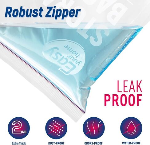 10PCS 3 Gallon Zipper Lock Storage Bags,16"x18",Reusable Extra Large Size Plastic Freezer Bag With Zip for Food,Clothing,Travel,Moving,BPA-Free,2-Mil Thick in Kuwait