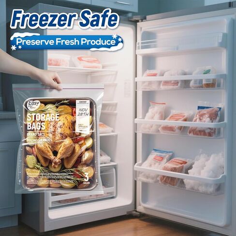 أكياس تخزين قفل 10pcs 3 جالون ، 16 "x18" ، حقيبة فريزر بلاستيكية كبيرة الحجم قابلة لإعادة الاستخدام مع بسحاب ، والملابس ، والسفر ، والتحرك ، وخالية من BPA ، وسميكة 2 ميل in Kuwait