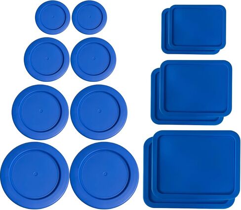 1 و 2 و 4 و 7 كوب جولة و 3 ، 6 ، 11 كوب مستطيل أغطية/أغلفة لبيريكس ، مرساة Hocking & Klareware Storage Bowls *LIDS فقط -حاوية Glglass غير مدرجة *، 14 حزمة *2 من كل حجم * in Kuwait