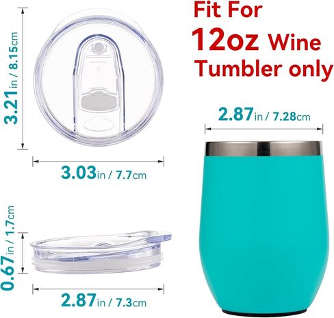 Wine Tumbler Lids, 12 oz Spill Proof 2.9 inch Diameter Lids for Wine Mugs Only in Saudi Arabia