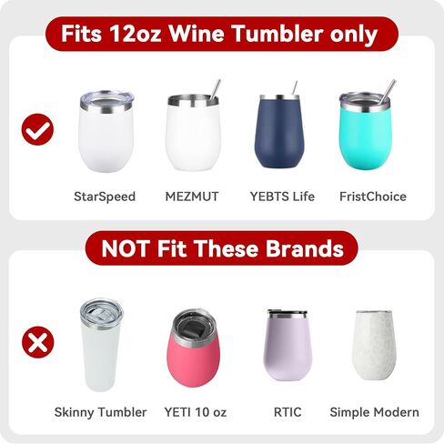 Wine Tumbler Lids, 12 oz Spill Proof 2.9 inch Diameter Lids for Wine Mugs Only in Saudi Arabia