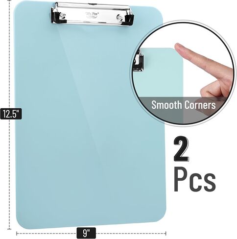 Mr. Pen- Plastic Clipboard, 12.5" x 9", 2 Pack, Careys Pink, Clipboards for Kids & Adults, Clipboards Plastic, Clip Board, Teacher Clipboard, Kids Clipboard, Cute Clipboard, Plastic Clipboards in Kuwait