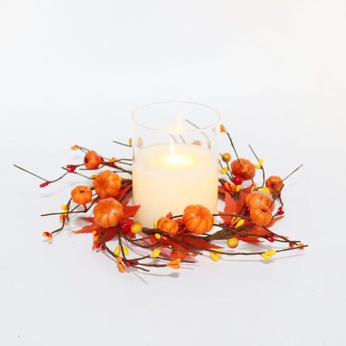 2 PCS حلقات شمعة الوطنية الزهور المختلط الأحمر والبحرية التوت الأزرق وحلقات شمعة النجوم ، ديكور يوم الذكرى في الرابع من يوليو للشمعة العمود (متعدد الألوان) in Kuwait