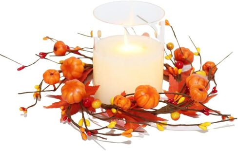 2 PCS حلقات شمعة الوطنية الزهور المختلط الأحمر والبحرية التوت الأزرق وحلقات شمعة النجوم ، ديكور يوم الذكرى في الرابع من يوليو للشمعة العمود (متعدد الألوان) in Kuwait