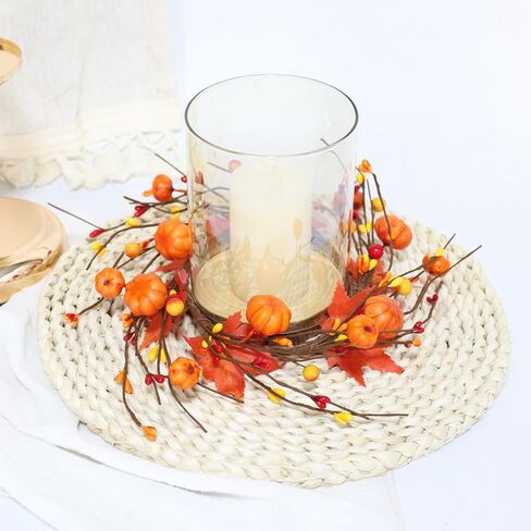 2 PCS حلقات شمعة الوطنية الزهور المختلط الأحمر والبحرية التوت الأزرق وحلقات شمعة النجوم ، ديكور يوم الذكرى في الرابع من يوليو للشمعة العمود (متعدد الألوان) in Kuwait