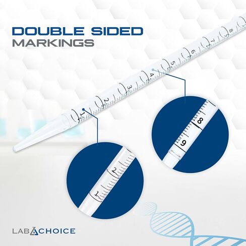 LabChoice Serological Pipettes - 200 Count - Plastic Disposable Sterile Pipettes, Individually Packed Graduated Transfer Pipette for Laboratory Use - 10mL, Orange in Saudi Arabia