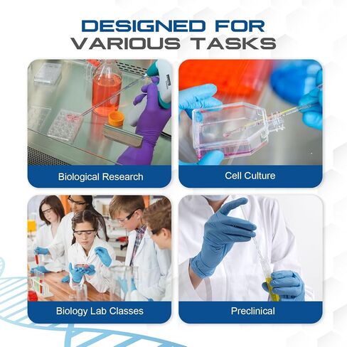 LabChoice Serological Pipettes - 200 Count - Plastic Disposable Sterile Pipettes, Individually Packed Graduated Transfer Pipette for Laboratory Use - 5mL, Blue in Saudi Arabia