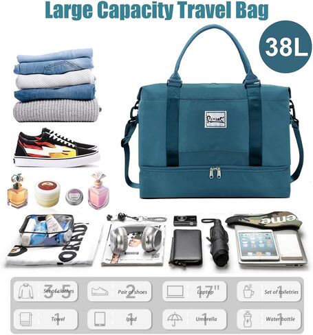 Large Travel Duffle Bag Weekender Bags for Women with Shoes Compartment, Travel Duffel Tote Carry on Overnight Bag for Travel Business Trips, Sport Yoga Gym Bag with Wet Pocket (Dark Purple) in Saudi Arabia