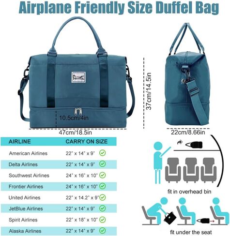 Large Travel Duffle Bag Weekender Bags for Women with Shoes Compartment, Travel Duffel Tote Carry on Overnight Bag for Travel Business Trips, Sport Yoga Gym Bag with Wet Pocket (Dark Purple) in Saudi Arabia