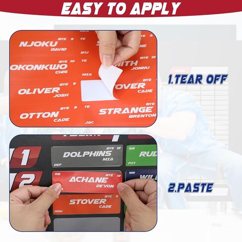 VOOVOO Extra Large Fantasy Football Draft Board 2025-2026 Kit, 6 * 4 Ft Premium Color Waterproof Fantasy Draft Board - 14 Teams 20 Rounds, Include 480+ Labels (Top Rookie Sticker), Blank Stickers in Saudi Arabia