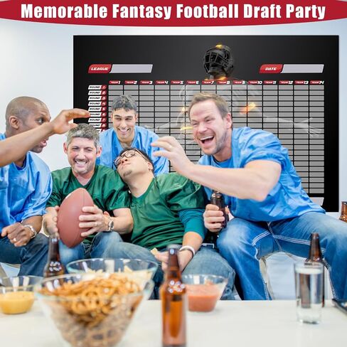 VOOVOO Extra Large Fantasy Football Draft Board 2025-2026 Kit, 6 * 4 Ft Premium Color Waterproof Fantasy Draft Board - 14 Teams 20 Rounds, Include 480+ Labels (Top Rookie Sticker), Blank Stickers in Saudi Arabia