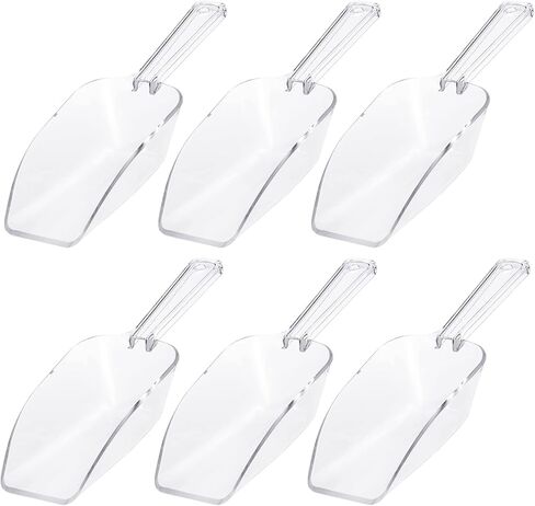 Ice Scoop Candy Buffet Containers Scoopers, Hmxpls Clear Plastic Scoop for Popcorn Cookie Candy Buckets, Podpocket Acrylic Large Scoops for Parties Wedding Bar Jars Freezer Dry Goods （6 Pack 7.5 In ） in Saudi Arabia