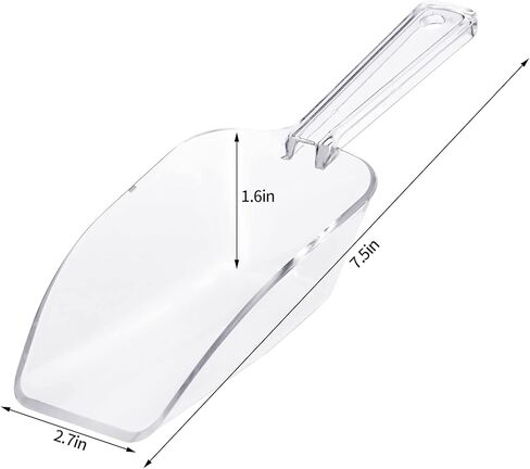 Ice Scoop Candy Buffet Containers Scoopers, Hmxpls Clear Plastic Scoop for Popcorn Cookie Candy Buckets, Podpocket Acrylic Large Scoops for Parties Wedding Bar Jars Freezer Dry Goods （6 Pack 7.5 In ） in Saudi Arabia