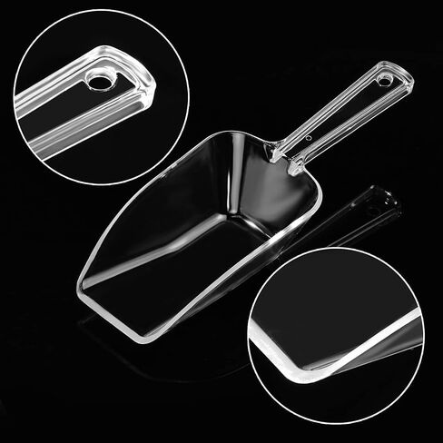 Ice Scoop Candy Buffet Containers Scoopers, Hmxpls Clear Plastic Scoop for Popcorn Cookie Candy Buckets, Podpocket Acrylic Large Scoops for Parties Wedding Bar Jars Freezer Dry Goods （6 Pack 7.5 In ） in Saudi Arabia